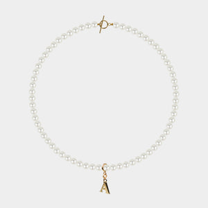 SHINING YOUR INITIAL PEARL NECKLACE