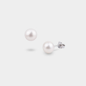 CLASSIC PEARL STUDS (SILVER)