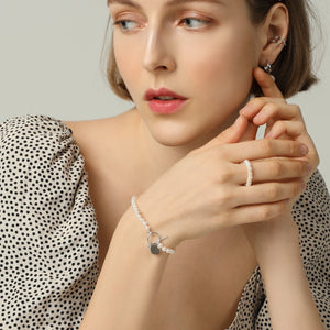 KAYLA PEARL EARRINGS + EXQUISITE INITIAL PEARL BRACELET